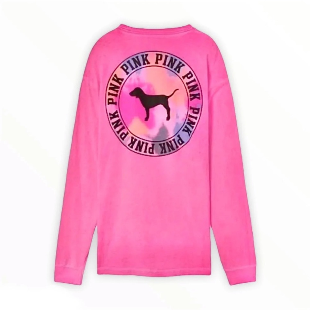 ISO HELP VICTORIA SECRET PINK TIE DYE CAMPUS TEE